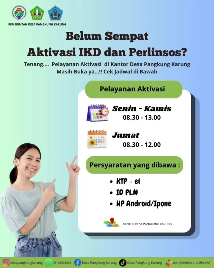 JADWAL PELAYANAN AKTIVASI IKD DAN PERLINSOS